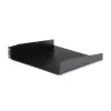 StarTech.com 2U serverių stovo lentyna - universali stovo montavimo konsolinė lentyna 19 colių tinklo įrangos stovui ir spintai - tvirto plieno – apkrova 44 svarai/20 kg - 16 colių gylio dėklas, juoda