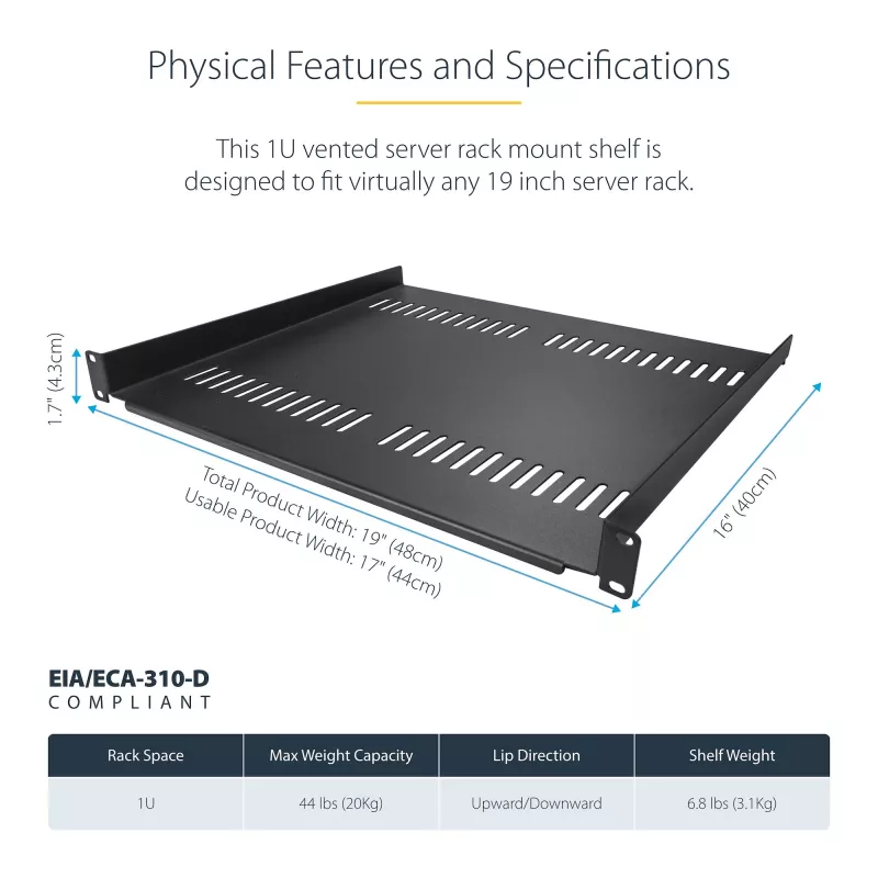 StarTech.com CABSHELF116V2PK stovo priedas Stovo lentyna