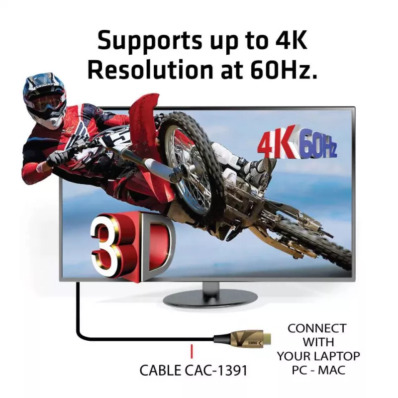 CLUB3D HDMI 2.0 UHD Active Optical kabelis HDR 4K 60Hz M/M 50m/164,04ft