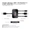 CLUB3D USB Type C + HDMI™ + MiniDisplayPort™ 1.2 to HDMI™ 4K60Hz HDR M/M aktyvus adapteris 32AWG