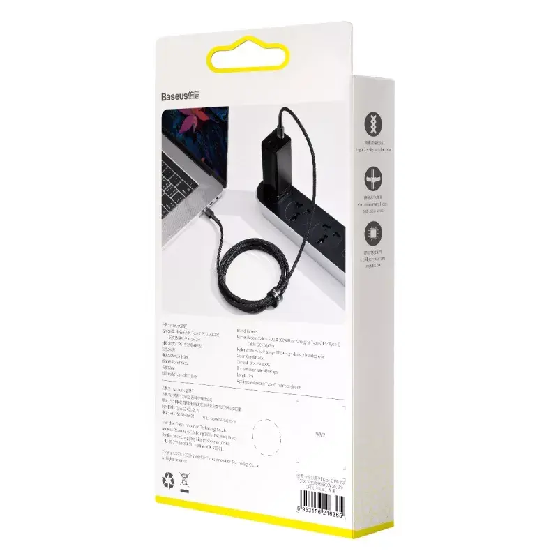 Baseus Cafule USB kabelis USB 2.0 2 m USB C Juodas