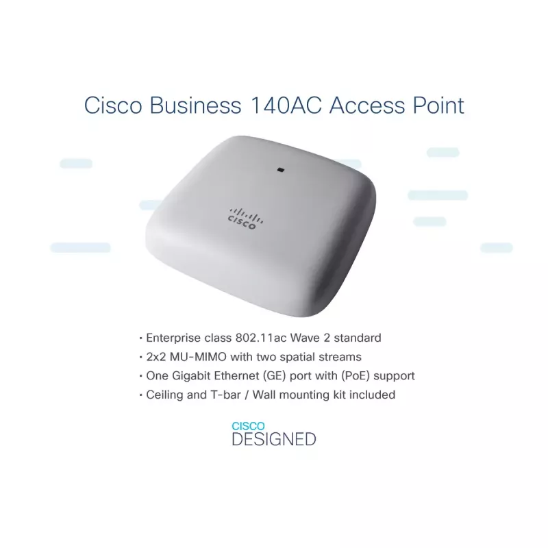 Prieigos taškas Cisco Business 140AC 2,4 GHz 5 GHz 802.11ac