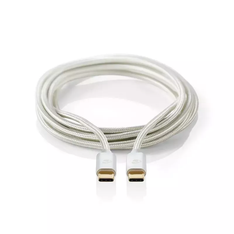 USB laidas Nedis CCTB60800AL20 USB 2.0 2 m USB C sidabrinis