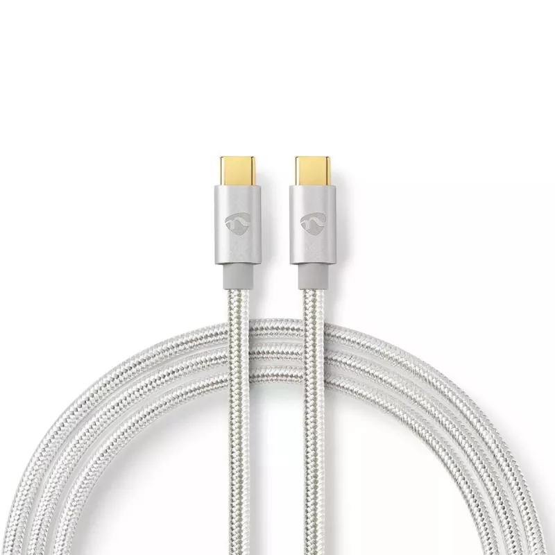 USB laidas Nedis CCTB60800AL20 USB 2.0 2 m USB C sidabrinis
