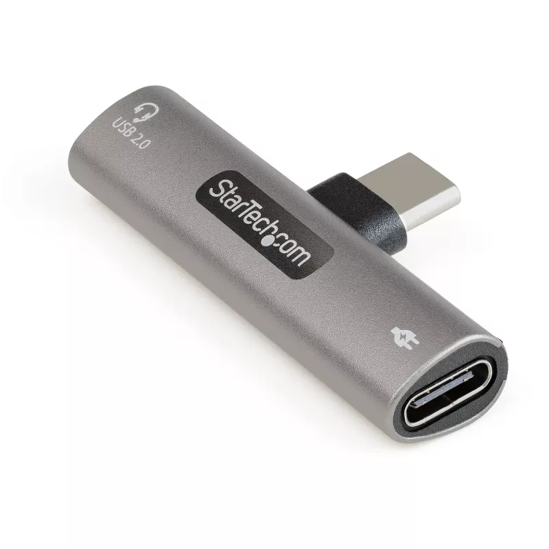 StarTech.com USB C garso ir įkrovimo adapteris – USB-C garso adapteris su USB-C ausinių / laisvų rankų įrangos prievadu ir 60 W USB Type-C maitinimo perdavimo pralaidiniu įkrovikliu – USB-C telefonams / planšetėms / nešiojamiesiems kompiuteriams