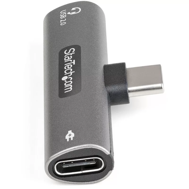 StarTech.com USB C garso ir įkrovimo adapteris – USB-C garso adapteris su USB-C ausinių / laisvų rankų įrangos prievadu ir 60 W USB Type-C maitinimo perdavimo pralaidiniu įkrovikliu – USB-C telefonams / planšetėms / nešiojamiesiems kompiuteriams