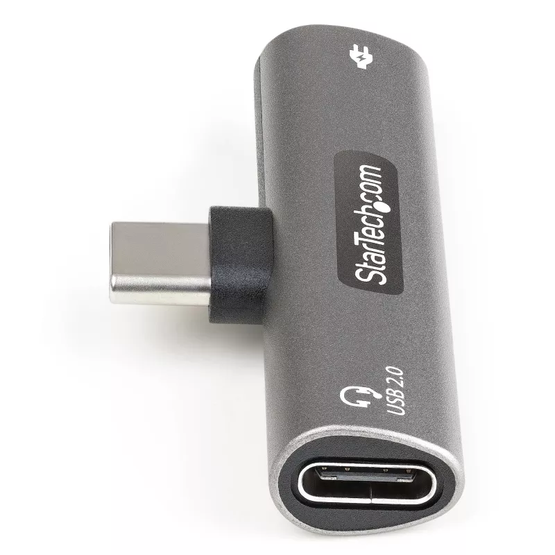 StarTech.com USB C garso ir įkrovimo adapteris – USB-C garso adapteris su USB-C ausinių / laisvų rankų įrangos prievadu ir 60 W USB Type-C maitinimo perdavimo pralaidiniu įkrovikliu – USB-C telefonams / planšetėms / nešiojamiesiems kompiuteriams