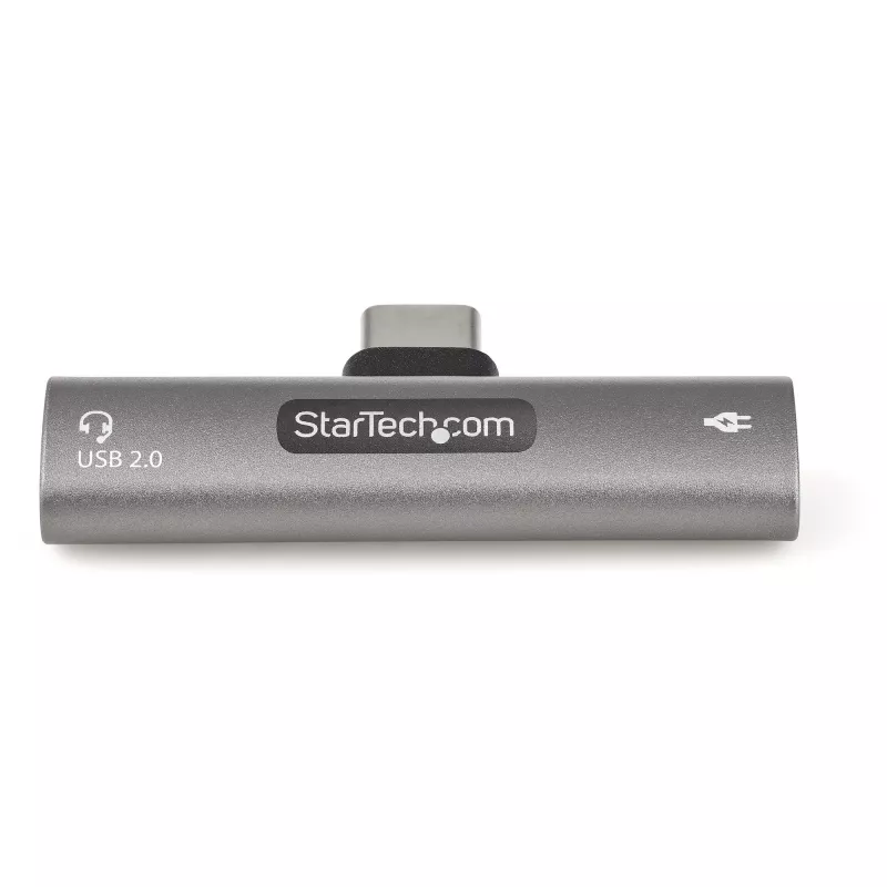 StarTech.com USB C garso ir įkrovimo adapteris – USB-C garso adapteris su USB-C ausinių / laisvų rankų įrangos prievadu ir 60 W USB Type-C maitinimo perdavimo pralaidiniu įkrovikliu – USB-C telefonams / planšetėms / nešiojamiesiems kompiuteriams