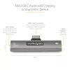 StarTech.com USB C garso ir įkrovimo adapteris – USB-C garso adapteris su USB-C ausinių / laisvų rankų įrangos prievadu ir 60 W USB Type-C maitinimo perdavimo pralaidiniu įkrovikliu – USB-C telefonams / planšetėms / nešiojamiesiems kompiuteriams