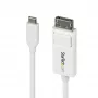 StarTech.com 6 pėdų (2 m) USB-C į DisplayPort 1.2 laidas, dvikryptis, 4K 60 Hz, baltas vaizdo adapterio laidas, skirtas Apple MacBook Pro / Air M1 M2 M3 M4, Mac Mini / Studio, Thunderbolt suderinamas