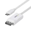 StarTech.com 6 pėdų (2 m) USB-C į DisplayPort 1.2 laidas, dvikryptis, 4K 60 Hz, baltas vaizdo adapterio laidas, skirtas Apple MacBook Pro / Air M1 M2 M3 M4, Mac Mini / Studio, Thunderbolt suderinamas