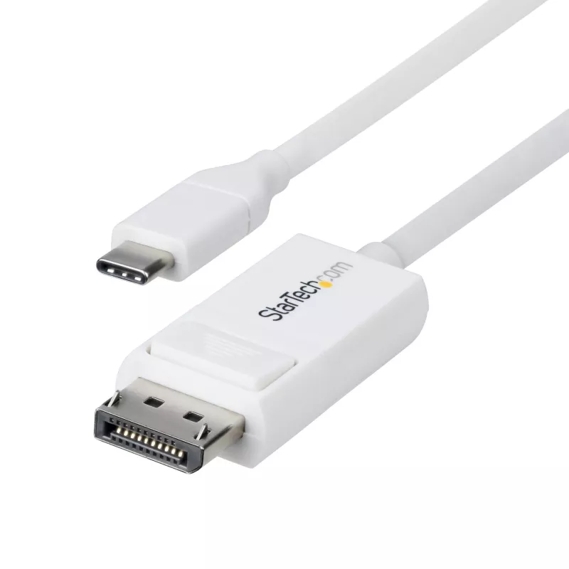 StarTech.com 6 pėdų (2 m) USB-C į DisplayPort 1.2 laidas, dvikryptis, 4K 60 Hz, baltas vaizdo adapterio laidas, skirtas Apple MacBook Pro / Air M1 M2 M3 M4, Mac Mini / Studio, Thunderbolt suderinamas