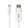 StarTech.com 6 pėdų (2 m) USB-C į DisplayPort 1.2 laidas, dvikryptis, 4K 60 Hz, baltas vaizdo adapterio laidas, skirtas Apple MacBook Pro / Air M1 M2 M3 M4, Mac Mini / Studio, Thunderbolt suderinamas