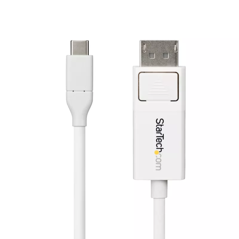 StarTech.com 6 pėdų (2 m) USB-C į DisplayPort 1.2 laidas, dvikryptis, 4K 60 Hz, baltas vaizdo adapterio laidas, skirtas Apple MacBook Pro / Air M1 M2 M3 M4, Mac Mini / Studio, Thunderbolt suderinamas