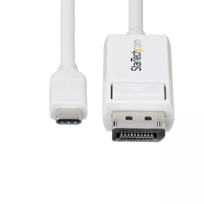 StarTech.com 6 pėdų (2 m) USB-C į DisplayPort 1.2 laidas, dvikryptis, 4K 60 Hz, baltas vaizdo adapterio laidas, skirtas Apple MacBook Pro / Air M1 M2 M3 M4, Mac Mini / Studio, Thunderbolt suderinamas