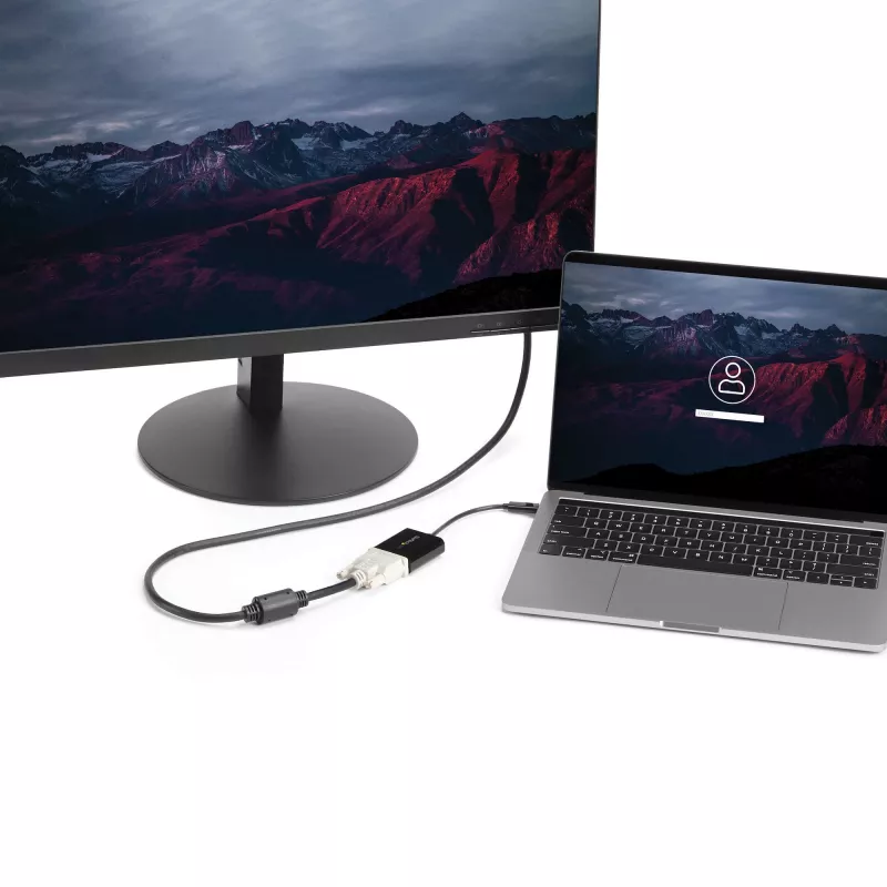 StarTech.com USB-C į DVI adapteris – juodas – 1920x1200 – USB Type-C vaizdo keitiklis jūsų DVI-D ekranui / monitoriui / projektoriui – atnaujinta versija CDP2DVIEC