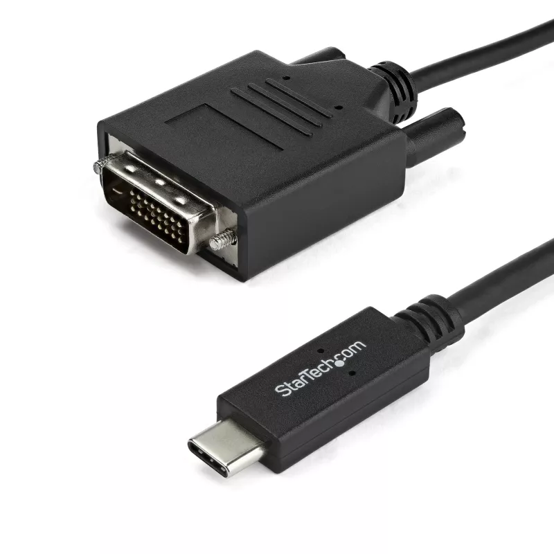 StarTech.com 3,3 pėd. (1 m) USB-C į DVI kabelis - 1920 x 1200 - Juodas