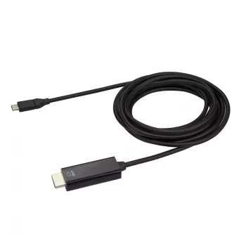 StarTech.com 3 m USB-C į HDMI kabelis - 4K 60 Hz USB Type-C į HDMI 2.0 vaizdo adapterio kabelis - Thunderbolt 3 suderinamas - nešiojamojo kompiuterio prie HDMI monitoriaus/ekrano - DP 1.2 Alt Mode HBR2 - juodas