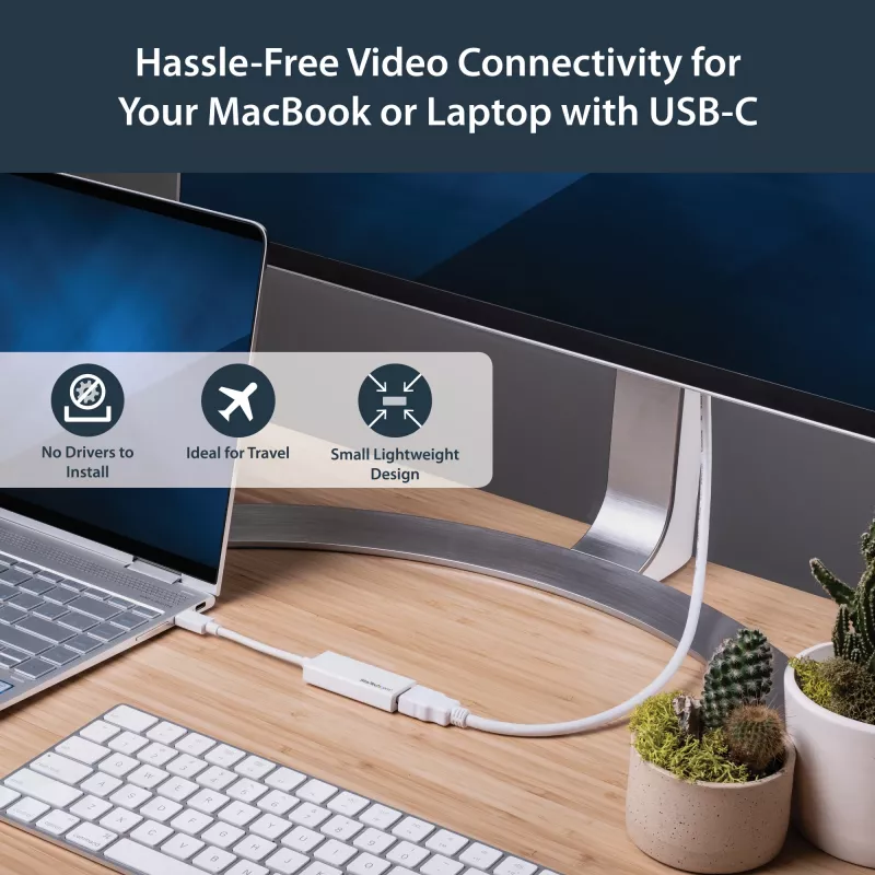 StarTech.com USB-C į HDMI adapteris – baltas – 4K 60Hz, USB Type-C, HDMI išvestis, 3840 x 2160 pikselių