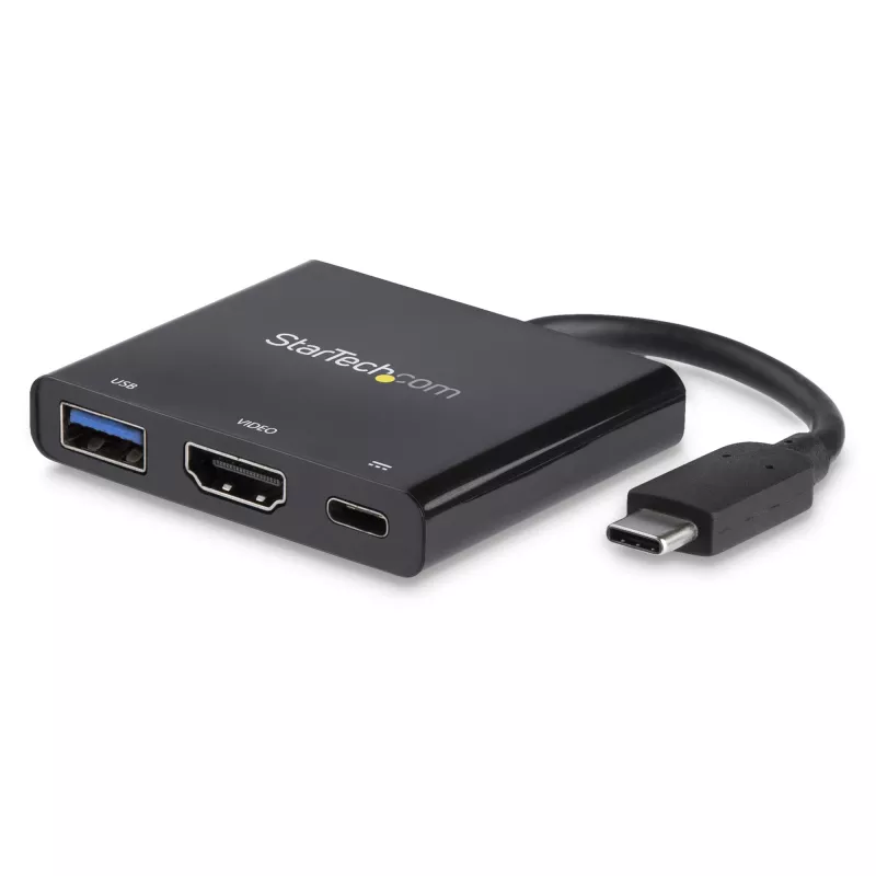 StarTech.com USB-C kelių prievadų adapteris su HDMI - USB 3.0 prievadas - 60 W PD - juodas