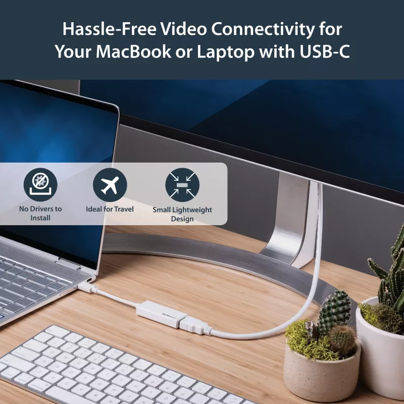 StarTech.com USB-C į HDMI adapteris su 4K 30Hz - Baltas, USB Type-C, HDMI išvestis, 3840 x 2160 pikselių