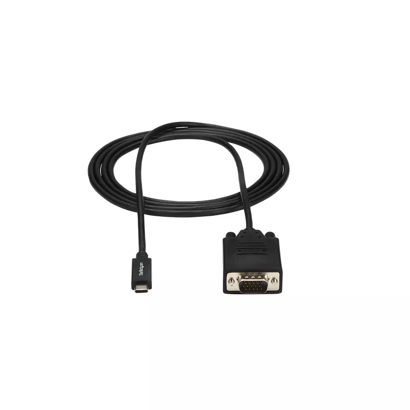 StarTech.com 6 pėdų/2 m USB-C į VGA kabelis - 1920x1200/1080p USB Type-C į VGA vaizdo aktyvusis adapterio kabelis - Suderinamas su Thunderbolt 3 - Nešiojamam kompiuteriui prie VGA monitoriaus/projektoriaus - DP Alt Mode HBR2