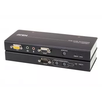 ATEN USB VGA KVM ilgintuvas su garsu ir RS-232 (200 m), Siųstuvas ir imtuvas, Laidinis, 200 m, Cat5, 1920 x 1200 pikselių, Mygtukai