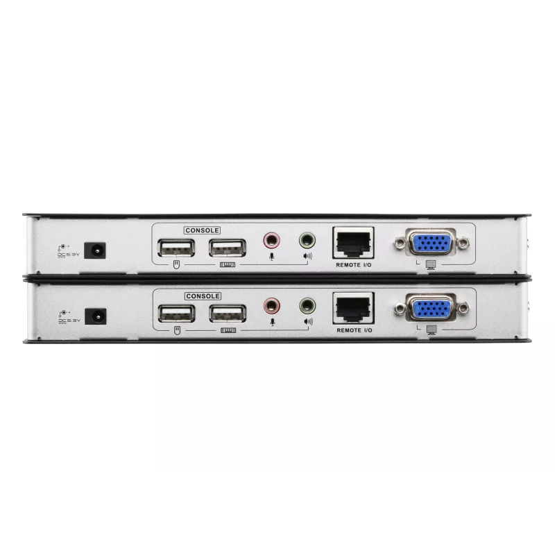 ATEN USB VGA KVM ilgintuvas su garsu ir RS-232 (200 m), Siųstuvas ir imtuvas, Laidinis, 200 m, Cat5, 1920 x 1200 pikselių, Mygtukai