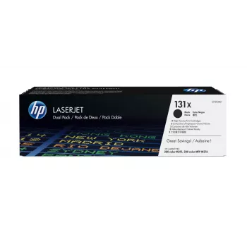 HP 131X 2 pakuotės didelio našumo juodos Originalios LaserJet dažų kasetės