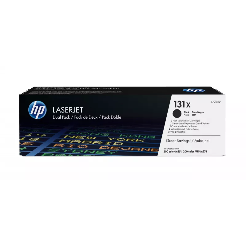 HP 131X 2 pakuotės didelio našumo juodos Originalios LaserJet dažų kasetės