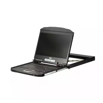 ATEN 1U trumpo gylio USB VGA vienos bėgelio LCD konsolė