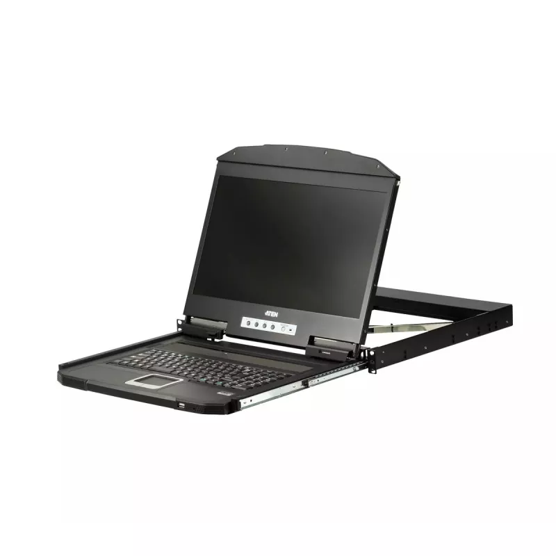 ATEN 1U trumpo gylio USB VGA vienos bėgelio LCD konsolė