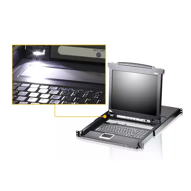 KVM jungiklis ATEN CL5708M Skirtas montuoti stelaže Juoda 1U 17 colių LCD