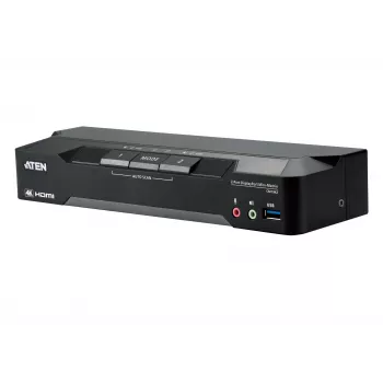 ATEN 2 prievadų 4K DisplayPort dviejų ekranų mini matricos beribis KVM komutatorius