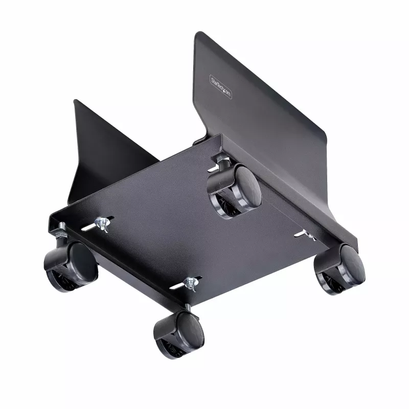 StarTech.com Kompiuterio bokšto vežimėlis, riedantis mobilus procesoriaus laikiklis ant ratukų, maks. apkrova 46.3 lb/21 kg, reguliuojamas kompiuterio korpuso laikiklis, stalinis grindų stovas, plieninė platformėlė