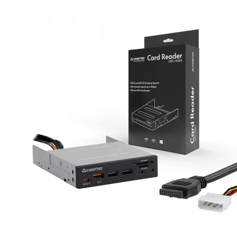 Chieftec CRD-908H kortelių skaitytuvas USB 3.2 Gen 1 (3.1 Gen 1) vidinis juodas