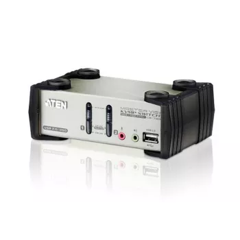 ATEN 2 prievadų USB - PS/2 VGA KVM jungiklis su garsu ir USB 2.0 šakotuvu (KVM kabeliai komplekte)