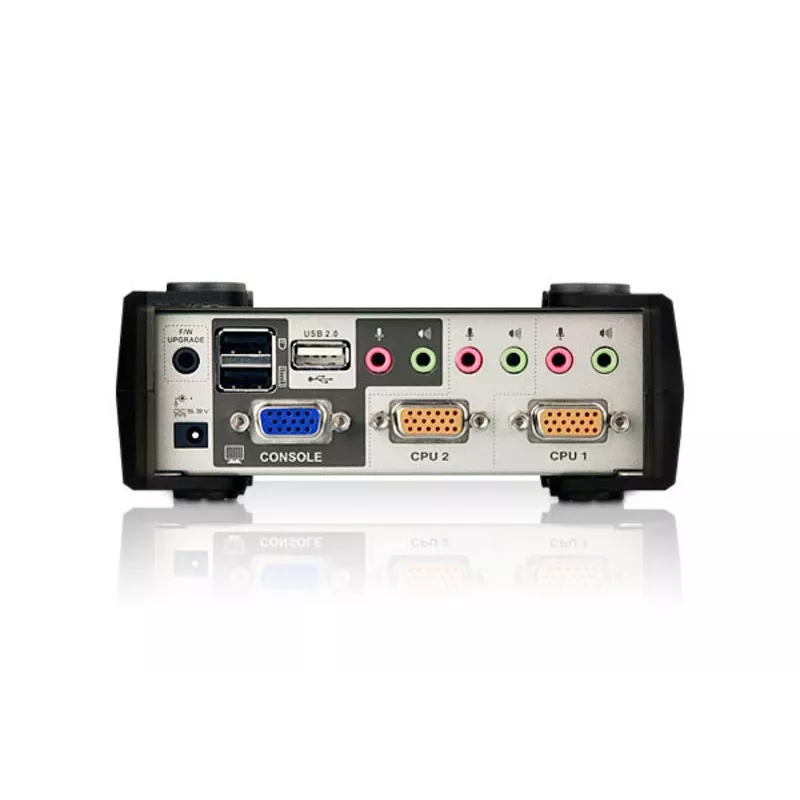 ATEN 2 prievadų USB - PS/2 VGA KVM jungiklis su garsu ir USB 2.0 šakotuvu (KVM kabeliai komplekte)