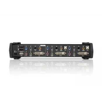 ATEN 2 prievadų USB DVI dvigubos jungties KVM jungiklis su garso ir USB 2.0 šakotuvu (su KVM laidais)