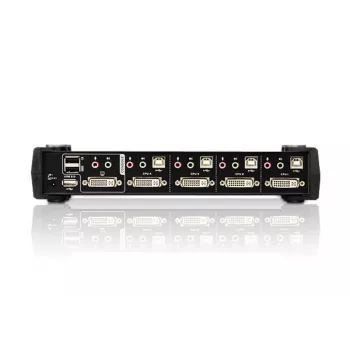 ATEN 4 prievadų USB DVI Dual Link KVM jungiklis su garsu ir USB 2.0 šakotuvu (KVM laidai pridedami)