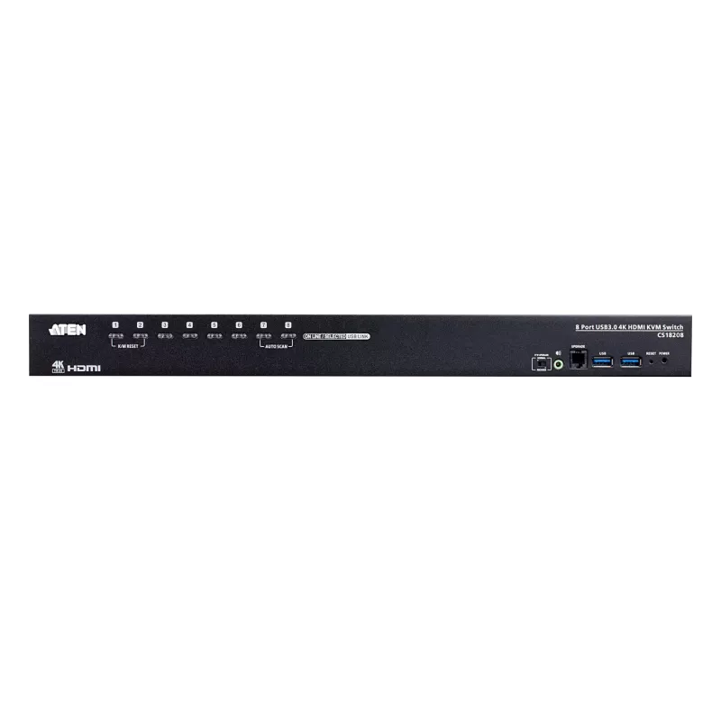 ATEN 8 prievadų USB 3.0 4K HDMI KVM komutatorius, 4096 x 2160 pikselių, 4K Ultra HD, 9,77 W, juodas