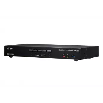 ATEN 4 prievadų USB 3.0 4K HDMI dviejų ekranų KVMP™ komutatorius, 4096 x 2160 pikselių, 4K Ultra HD, 4,42 W, juodas