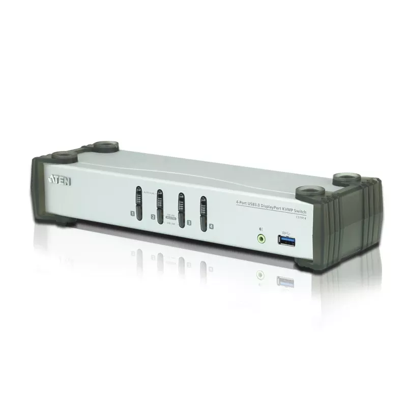 ATEN 4 prievadų USB 3.1 Gen 1 DisplayPort 1.1 KVMP™ komutatorius su garsiakalbiu (KVM kabeliai pridedami)