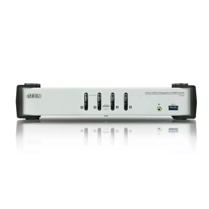 ATEN 4 prievadų USB 3.1 Gen 1 DisplayPort 1.1 KVMP™ komutatorius su garsiakalbiu (KVM kabeliai pridedami)