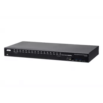 ATEN 16 prievadų USB 3.0 4K DisplayPort KVM jungiklis, 4096 x 2160 pikselių, 4K Ultra HD, 26,66 W, juodas