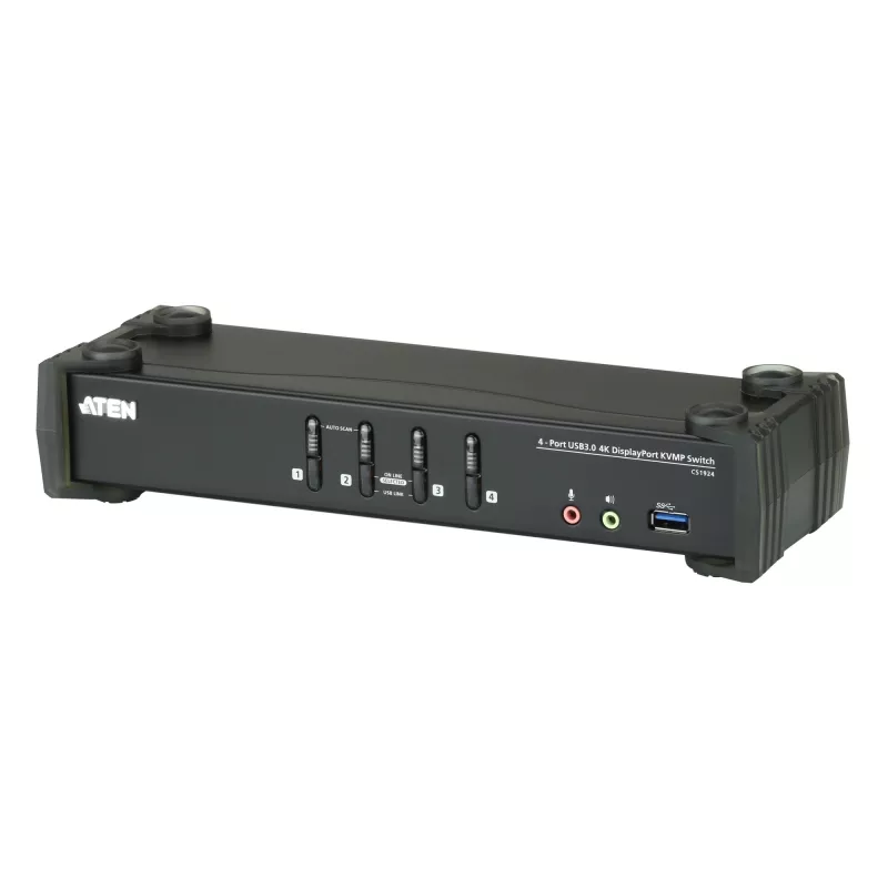 ATEN 4 prievadų USB 3.1 Gen 1 4K DisplayPort 1.2 KVMP™ komutatorius su garsu (KVM kabeliai pridedami)