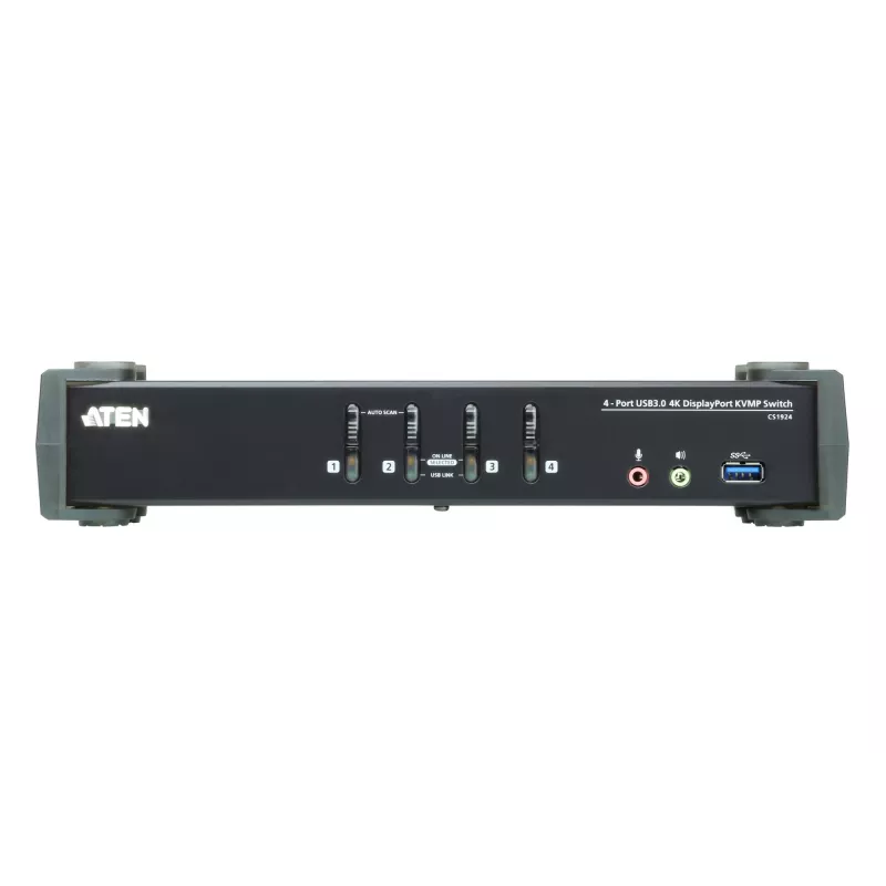 ATEN 4 prievadų USB 3.1 Gen 1 4K DisplayPort 1.2 KVMP™ komutatorius su garsu (KVM kabeliai pridedami)