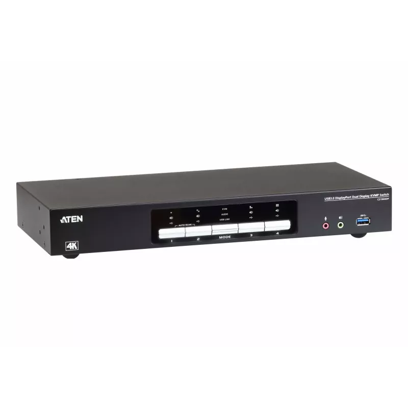KVMP komutatorius ATEN 4P USB3.0 DisplayPORT dvigubas vaizdas
