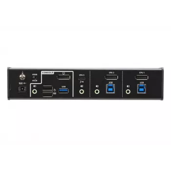 ATEN 3-Port USB-C DisplayPort Hybrid KVMP™ Switch, 4096 x 2160 pikselių, 4K Ultra HD, 5,78 W, juodas