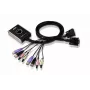 ATEN 2 prievadų USB DVI KVM jungiklis su garsu, 1920 x 1200 pikselių, WUXGA, 1,9 W, juodas